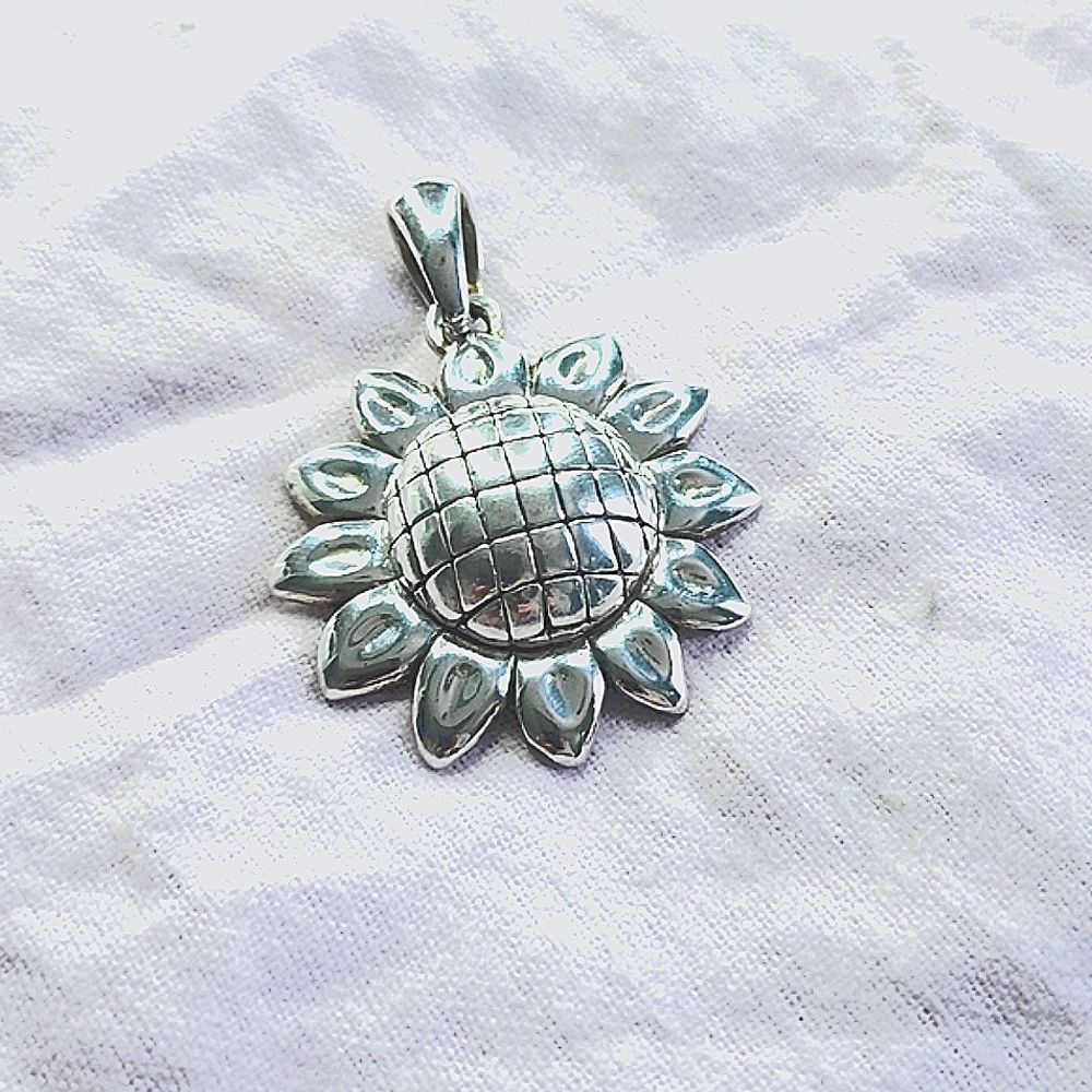 Sterling Silver Sunflower Pendant